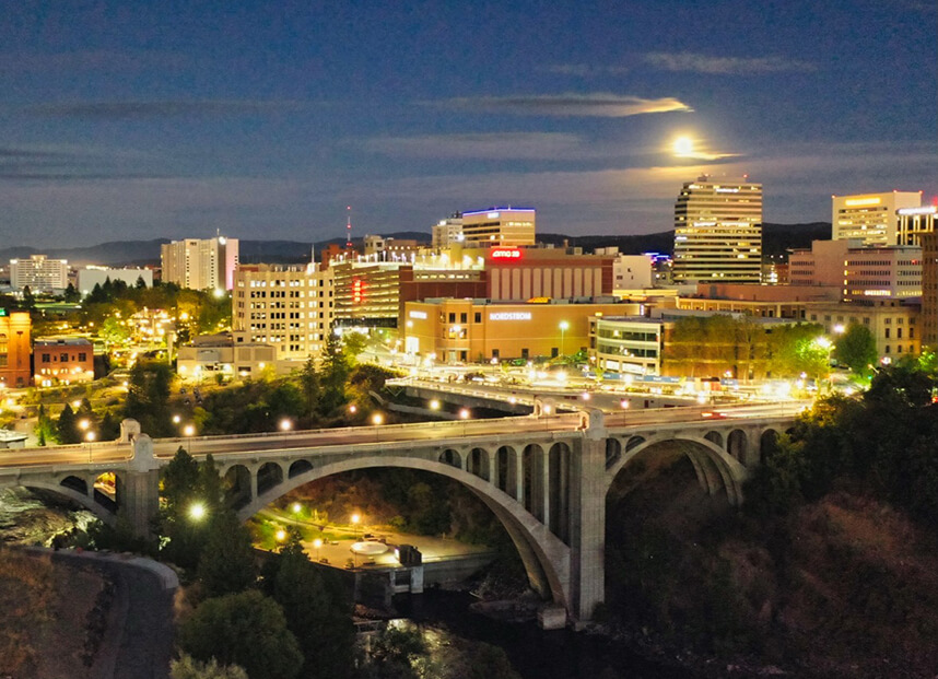City Skyline of Spokane, WA