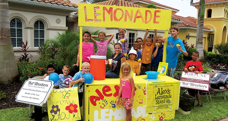 Alex's Lemonade stand works with Toll Brothers