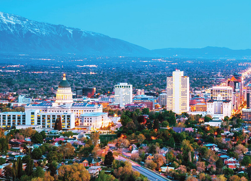 Aerial View of Salt Lake City, Utah