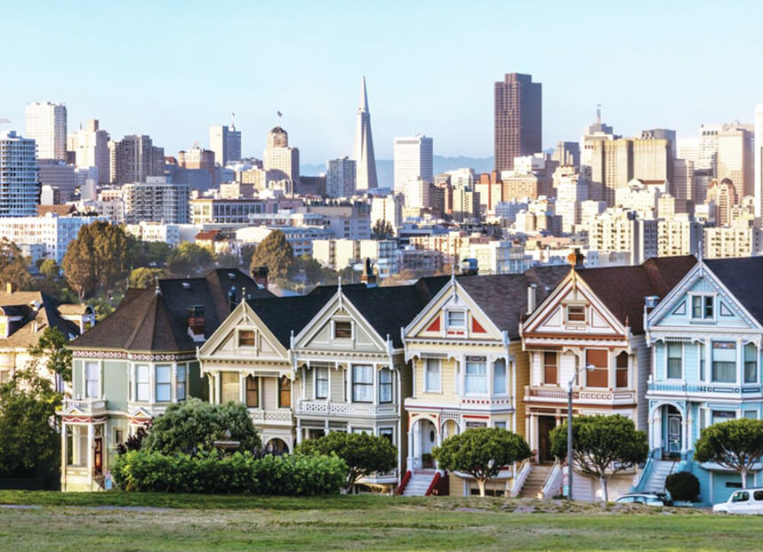 Victorian and Edwardian houses in San Francisco, CA