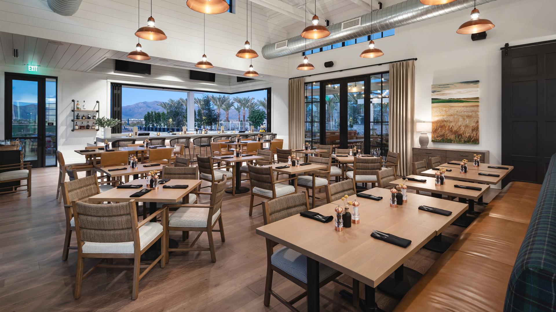 Signature restaurant, Copper & Rye, with mountain views