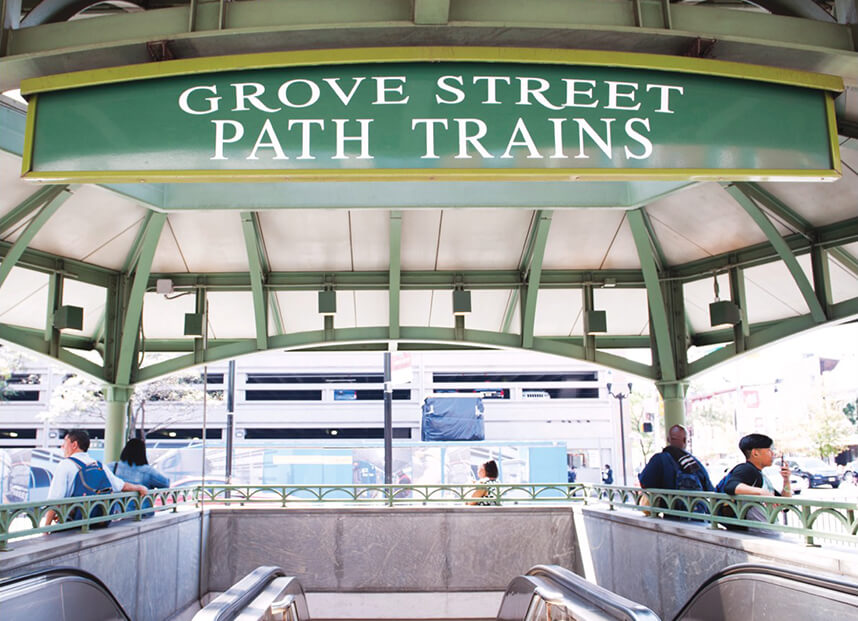 Path train station on Grove Street in New Jersey